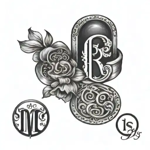 Tatto For Ring Finger With Initials Racp And Jmpq Date 02-19 And 11-15