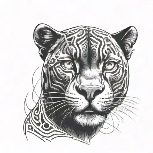 Black Panther With Eyes Open Facing Front