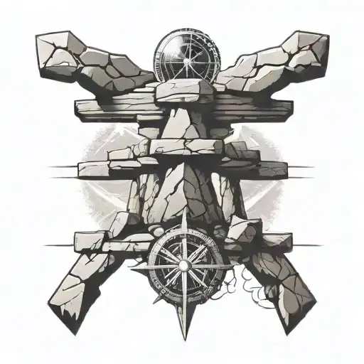 Inukshuk With Compass