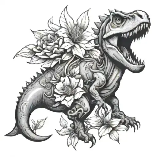 Flower And Dinosaur