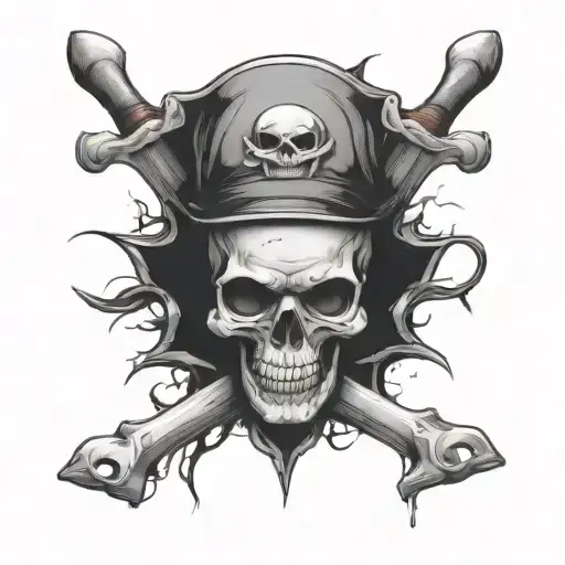 Skull And Crossbones Eye Patch Covering Both Eyes