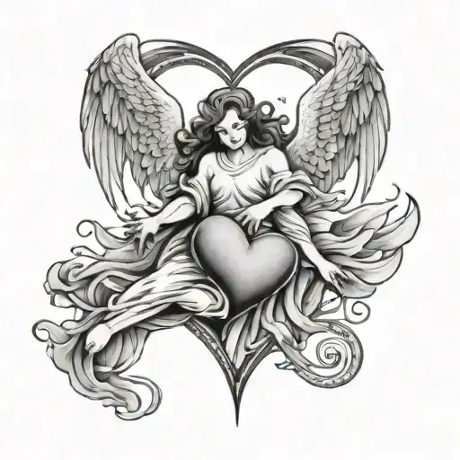 A Falling Angel And Down Heart And Down Brain