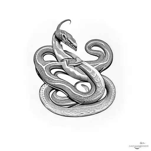 Serpent Coiled Around Staff Irish Design