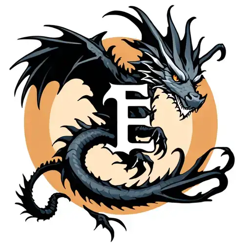 Dragon Flying In A Circle With An E In The Middle On The Wrist