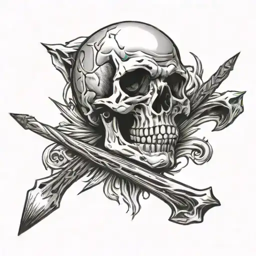 Skull With Drumsticks Crossed