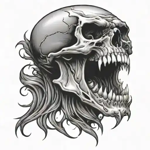 Angry Skull Screaming