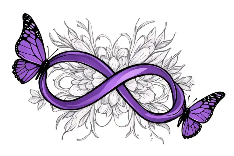Purple Infinity Symbol With Butterfly Wings