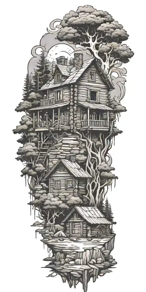 Log Cabin Surrounded