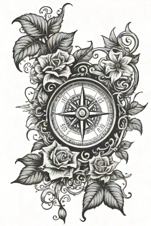 Compass Entangled In Morning Glory Vine