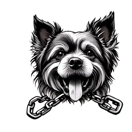 Cross With 2 Dog Chain Around