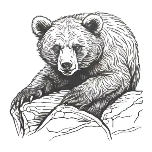 Bear Cub Sitting Side