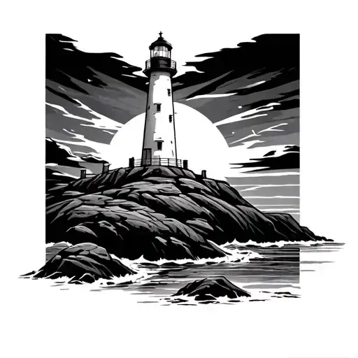 Lighthouse Standing On Rock