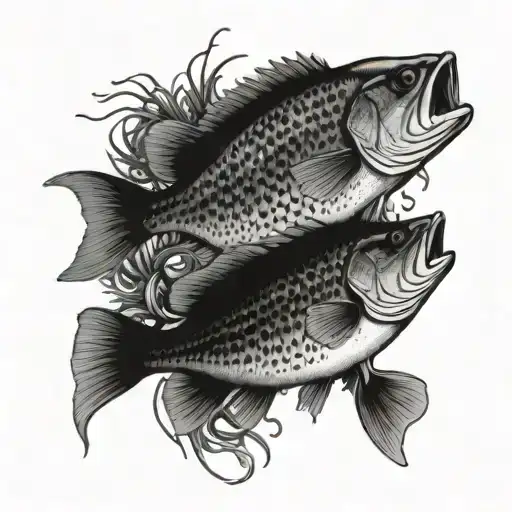 Crappie Fishing Scene Featuring Above And Below Water