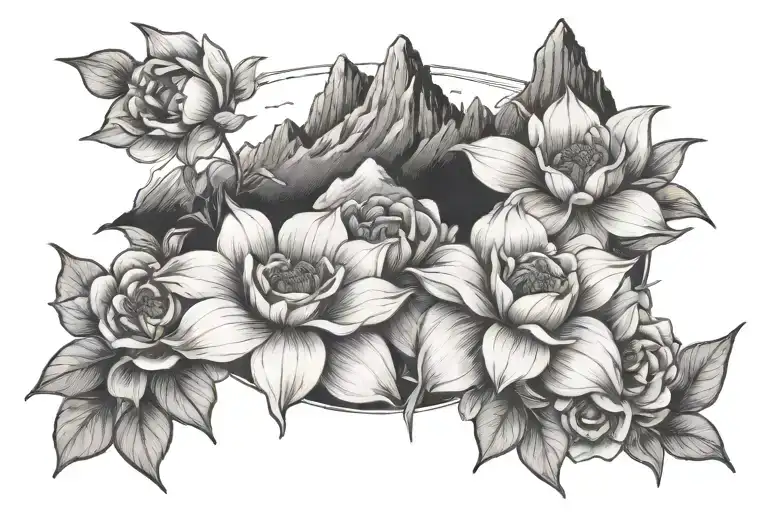 Mountain Range Flowers Growing