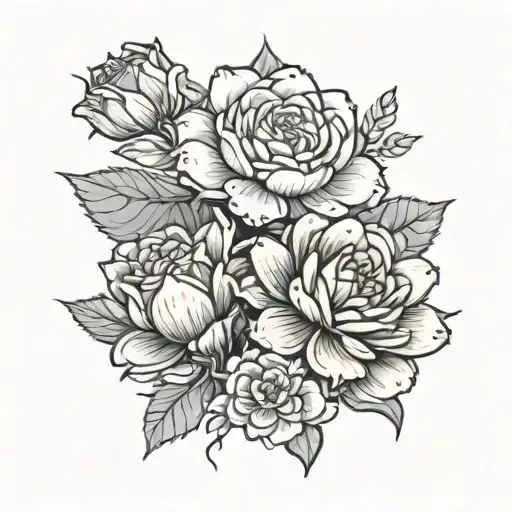 Rose And Water Lily And Carnation Flower