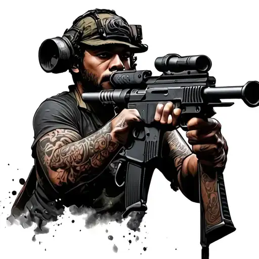 Joydeep Walking Away By Keeping A Machine Gun Morphing