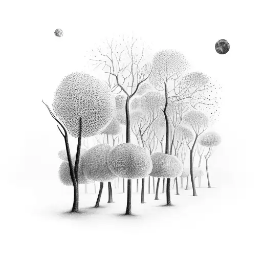 Semi Colon Integrated Into A Forest Scene