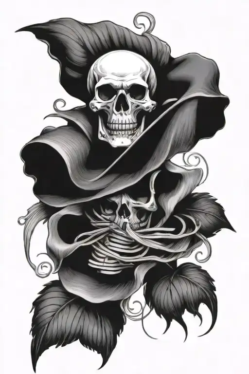 Skull Blind With A Bandage And Aureole