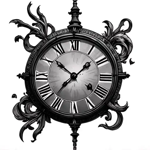 Roman Numeral Clock Tower Surrounded