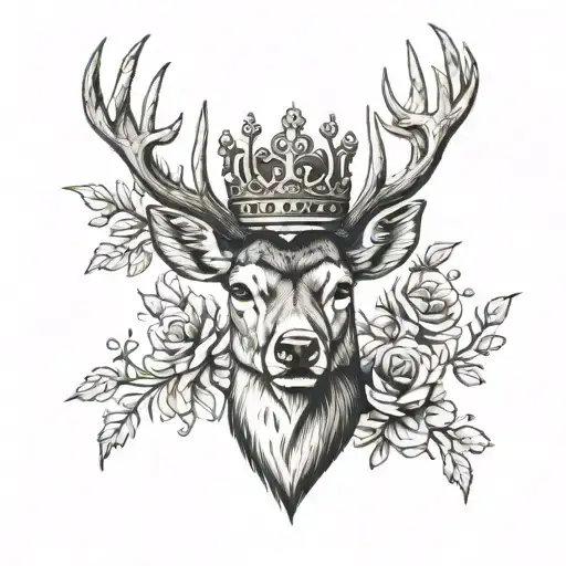Deer Head And Crown