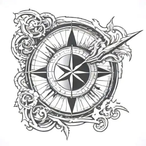 Broken Compass Life With Addiction Recovery Symbol