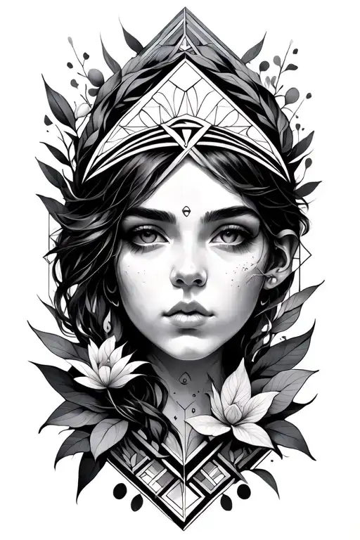 Gemini With Geometric Design Incorporating Elements Of Nature