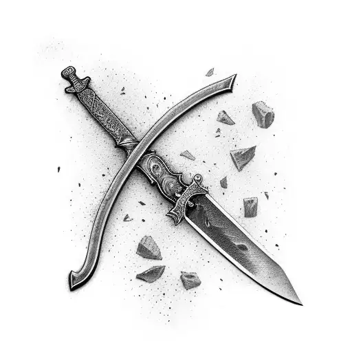 Forearm Bloody Sword With Bible Verse