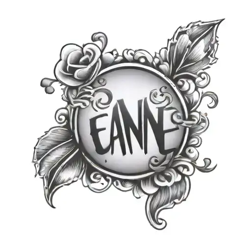 The Word 'Leanne' With Hearts Around It