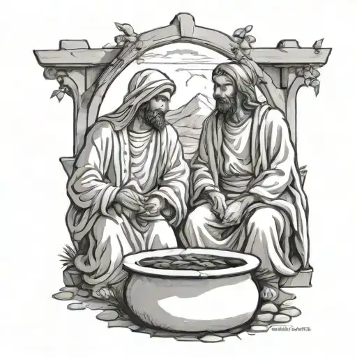 Jesus And The Samaritan Woman By The Well From John Chapter 4