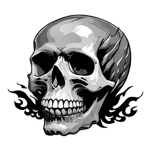 Skull With Fire Coming