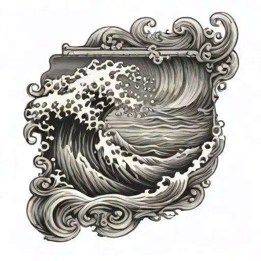 Waves Of Water That Form The Words Never Thirst Again