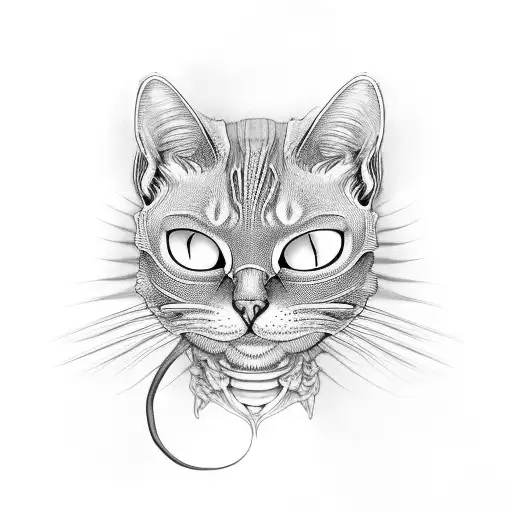 Skeleton Cat On Side Of Head