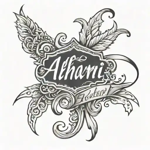 Script Tattoo With The Name Alhachami