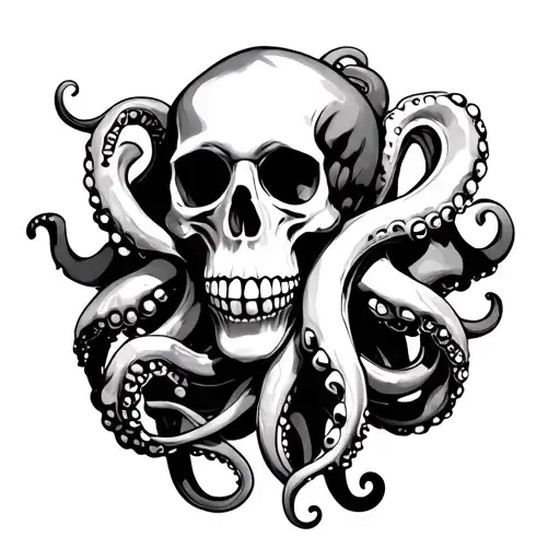 Skull And Octopus Holding