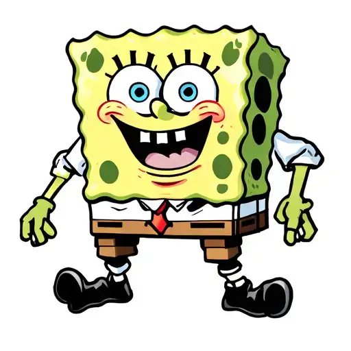 Spongebob Detailed Black And Grey