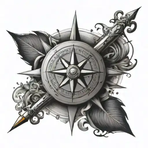 Navy Compass Rose Wrapped