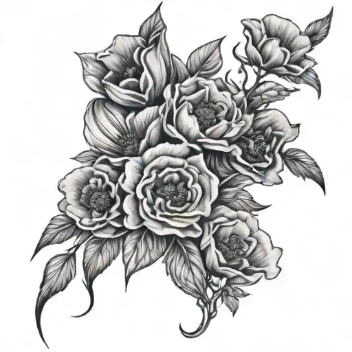 Full Leg Sleeve Tattoo With Anzac Designs And Red Poppies Everything Else Black And White