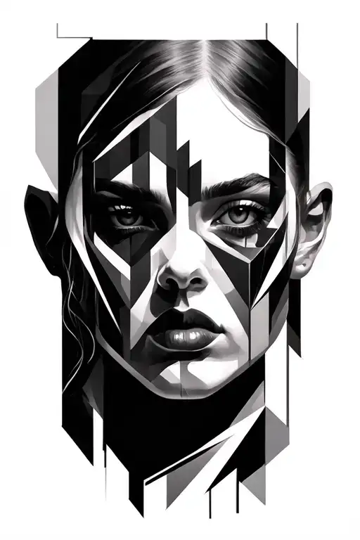 Geometric Portrait With Abstract