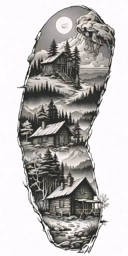 Log Cabin Surrounded