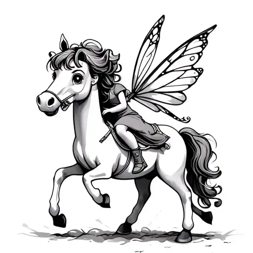 Little Kid Matt Sturniolo As A Fairy Riding A Cute Cartoon Horse