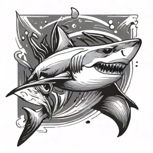 Minimalist Shark Drawing