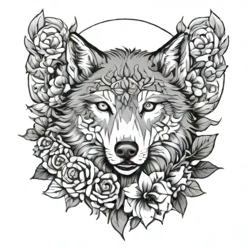 Wolf Flowers Surrounding