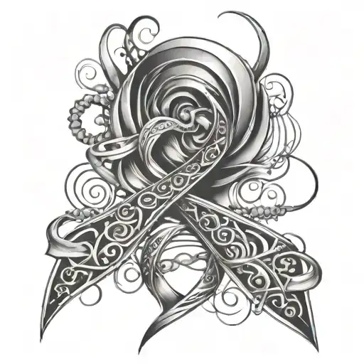 Genetic Double Helix Cancer Ribbon