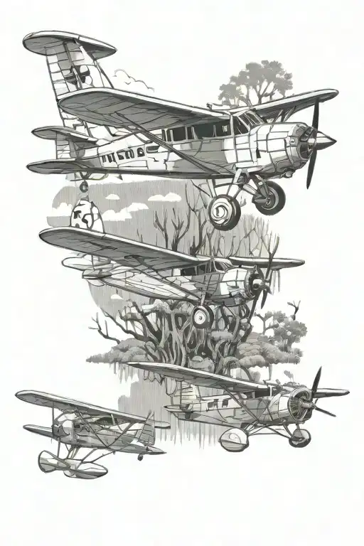 Group Of Bush Planes Louisiana Swamp