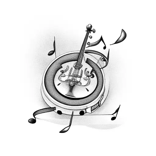 Music Note With A Cinema Camera On It