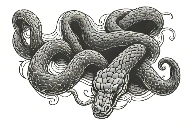 Snake Pierce By Dagger