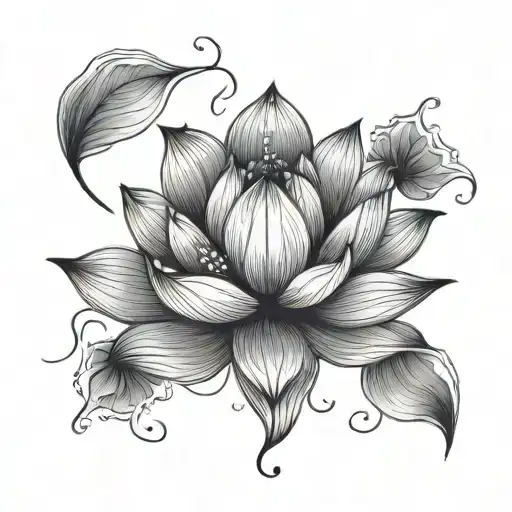 Yogapose With Lotus Flower