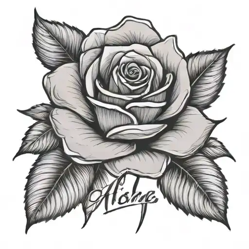 Rose With Name Alisha As Stem