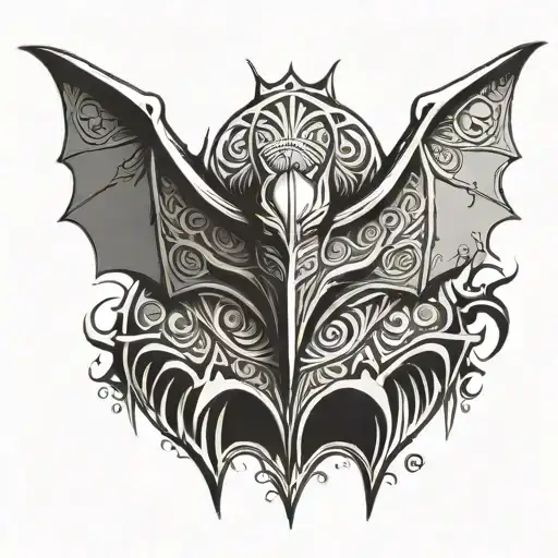 Tribal Or Maori Style Bat Inspired By The Batman Symbol