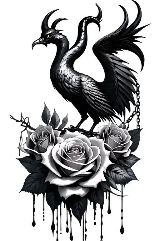 Maleficent Phoenix Roses Chains Drip